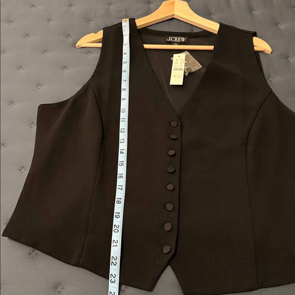 NWT!  J. Crew Black Vest Lined - Picture 7 of 8